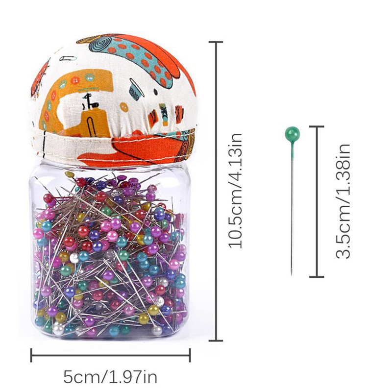 D&D 500 kom igle za prošivanje s bisernom glavom pakirane u bočicu s jastučićima za iglice presvučene tkaninom Alat za ukrašavanje vjenčanja Rukotvorine za šivanje