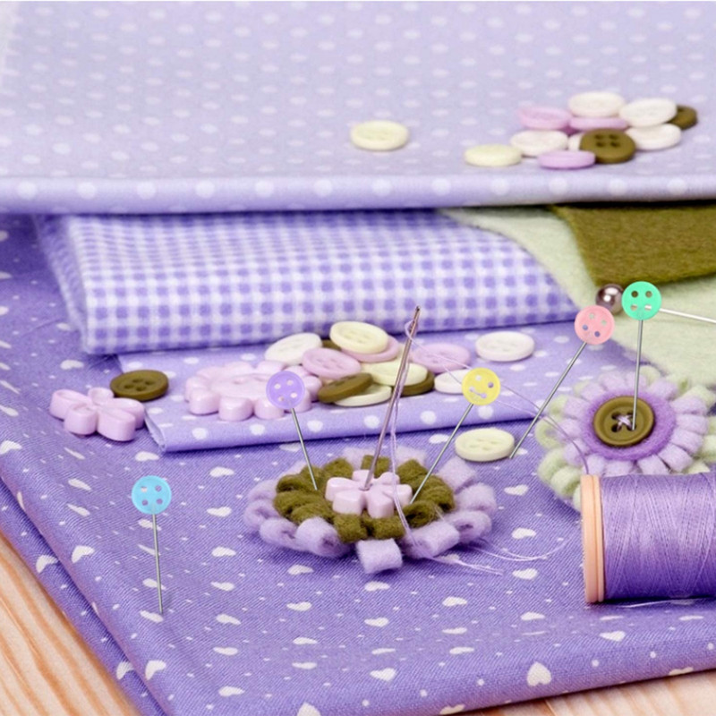 50 TK Lamedate peadega tihvtid Õmblusnõelad kanga jaoks nööpide jaoks Värvilised pead Teppimisnõelad Majapidamistarbed Nõelad Alfileres De Colores