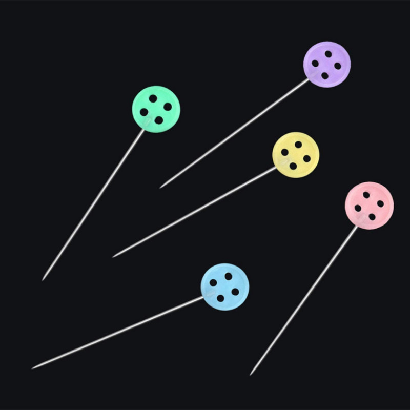 50 TK Lamedate peadega tihvtid Õmblusnõelad kanga jaoks nööpide jaoks Värvilised pead Teppimisnõelad Majapidamistarbed Nõelad Alfileres De Colores