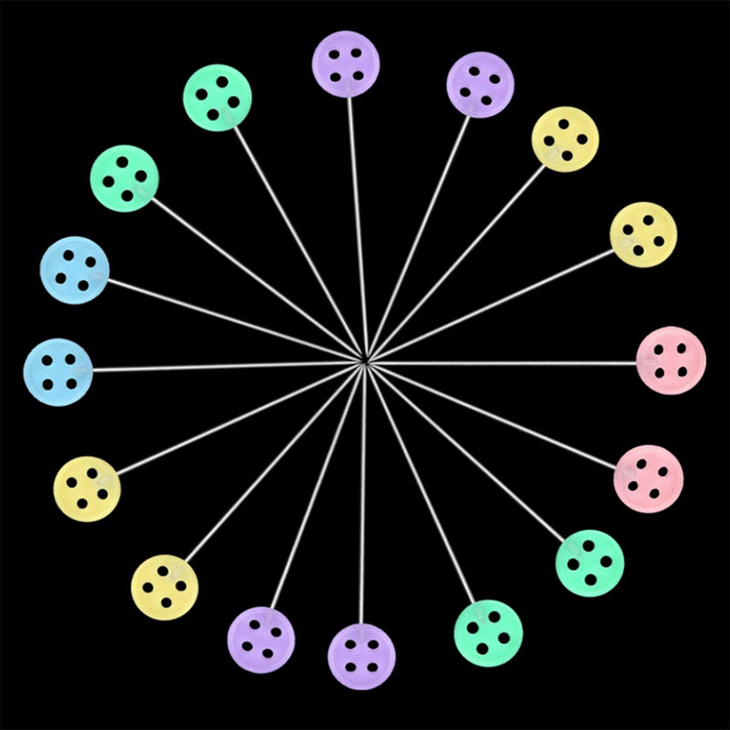 50 TK Lamedate peadega tihvtid Õmblusnõelad kanga jaoks nööpide jaoks Värvilised pead Teppimisnõelad Majapidamistarbed Nõelad Alfileres De Colores