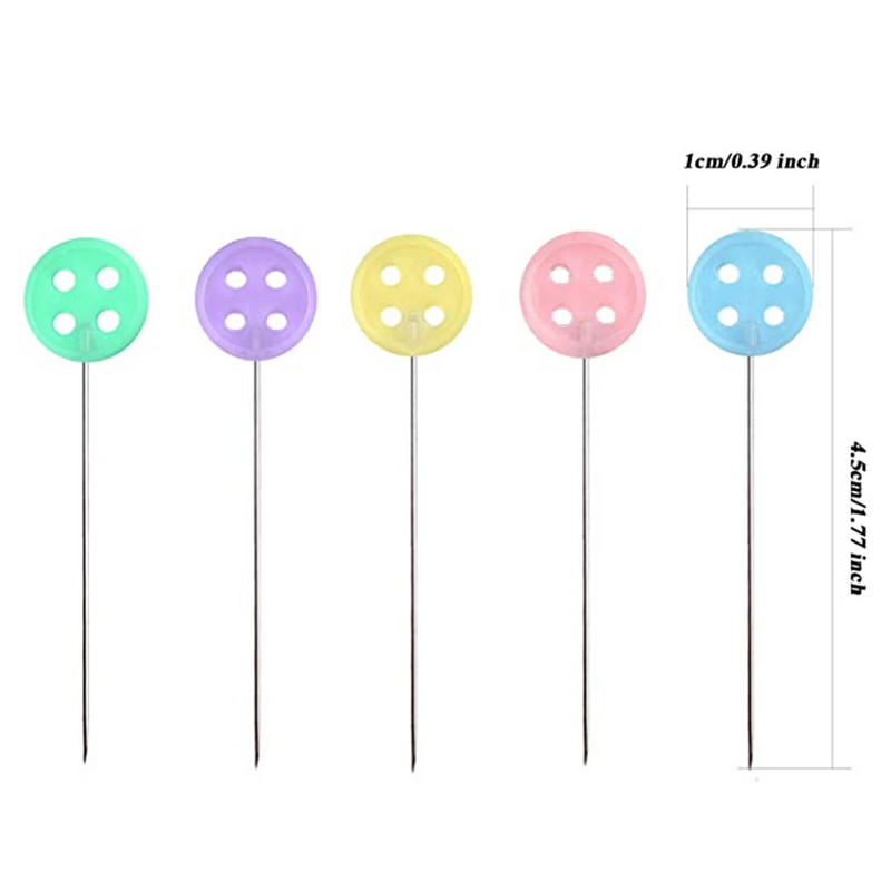 50 TK Lamedate peadega tihvtid Õmblusnõelad kanga jaoks nööpide jaoks Värvilised pead Teppimisnõelad Majapidamistarbed Nõelad Alfileres De Colores