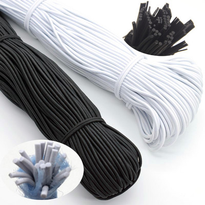 1/2/3/4/5mm High-Quality Round Elastic Band Cord Elastic Rubber white black Stretch rubber For Sewing Garment DIY Accessories