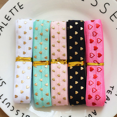 5 jardai / rinkinys 1 jardas vienai spalvai, 16 mm pločio atspausdintas lankstymas ant elastinės priešo juostelės, tamprios juostos, pasidaryk pats, amatų reikmenys