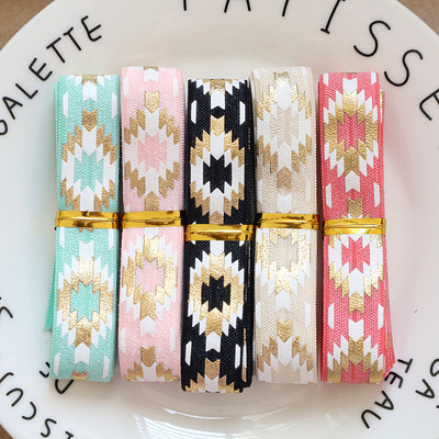 5 jardai / rinkinys 1 jardas vienai spalvai, 16 mm pločio atspausdintas lankstymas ant elastinės priešo juostelės, tamprios juostos, pasidaryk pats, amatų reikmenys