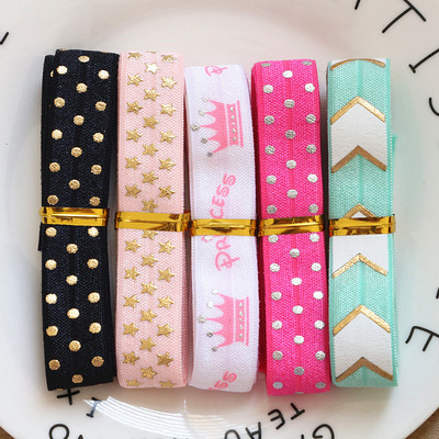 5 jardai / rinkinys 1 jardas vienai spalvai, 16 mm pločio atspausdintas lankstymas ant elastinės priešo juostelės, tamprios juostos, pasidaryk pats, amatų reikmenys