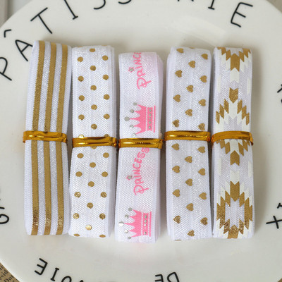 5 jardai / rinkinys 1 jardas vienai spalvai, 16 mm pločio atspausdintas lankstymas ant elastinės priešo juostelės, tamprios juostos, pasidaryk pats, amatų reikmenys