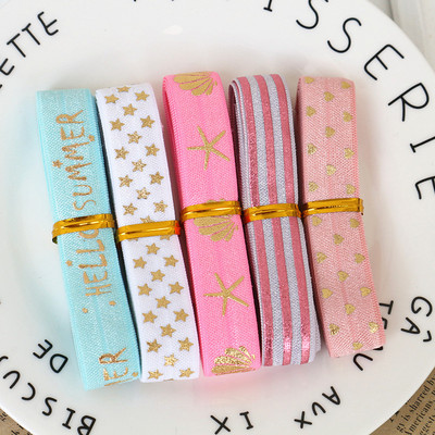 5 jardai / rinkinys 1 jardas vienai spalvai, 16 mm pločio atspausdintas lankstymas ant elastinės priešo juostelės, tamprios juostos, pasidaryk pats, amatų reikmenys