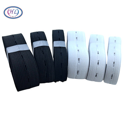 HL 3Meters/10Meters 15/20/25MM DIY Sewing Accessories Button Hole Knit Elastic Bands Ribbon Tape White/Black Wire Webbing