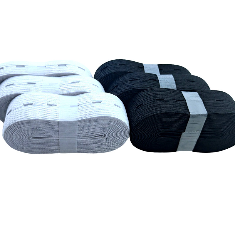 HL 3metrai/10metrai 15/20/25mm pasidaryk pats siuvimo priedai Mygtuko skylutė Trikotažo elastinės juostos Juostelė Juosta Balta/juoda vielos juosta
