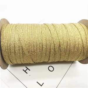 2/5 jardai / aikštelė 6 mm elastinė juostelė auksinė viela Blizganti elastinga elastinė juosta, skirta apdailai siuvimo audiniams, „pasidaryk pats“ drabužių siuvimo priedai