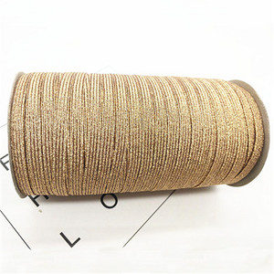 2/5 jardai / aikštelė 6 mm elastinė juostelė auksinė viela Blizganti elastinga elastinė juosta, skirta apdailai siuvimo audiniams, „pasidaryk pats“ drabužių siuvimo priedai