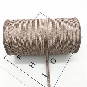 2/5 jardai / aikštelė 6 mm elastinė juostelė auksinė viela Blizganti elastinga elastinė juosta, skirta apdailai siuvimo audiniams, „pasidaryk pats“ drabužių siuvimo priedai