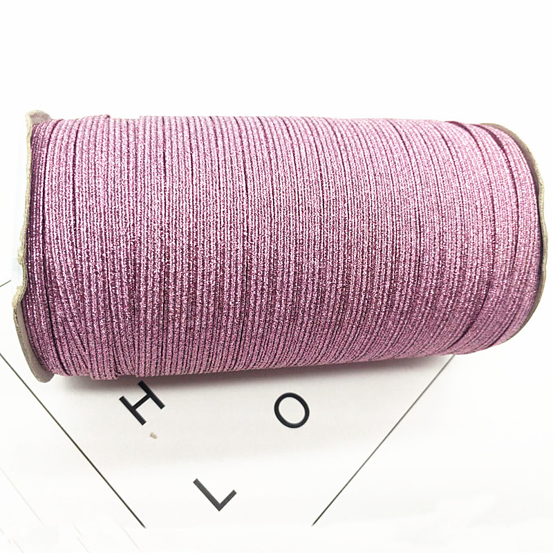 2/5 jardai / aikštelė 6 mm elastinė juostelė auksinė viela Blizganti elastinga elastinė juosta, skirta apdailai siuvimo audiniams, „pasidaryk pats“ drabužių siuvimo priedai