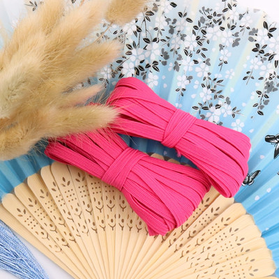 5 jardų 3/6/9 mm kaukė elastinga guminė juosta Fiat spalvinga labai elastinga virvė spandekso juostelė drabužiams juosmens juosta Tampri plaukų virvė