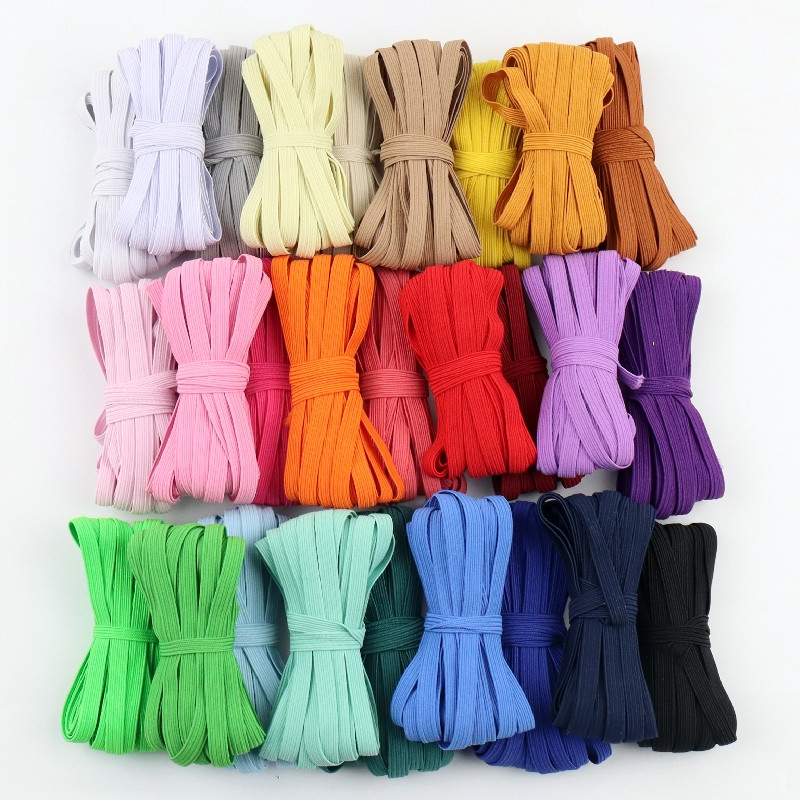 5 jardų 3/6/9 mm kaukė elastinga guminė juosta Fiat spalvinga labai elastinga virvė spandekso juostelė drabužiams juosmens juosta Tampri plaukų virvė