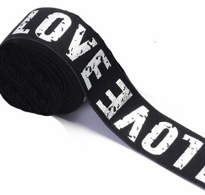 2/3/4 cm elastne riba trükkimine LOVE kummipael Klassikalise mustriga kiri Love elastne vöö rõivaste pükste jaoks Õmblustarbed