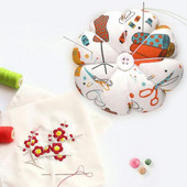 În formă de floare, ac pernă curea pentru încheietura mâinii, mini pânză pentru încheietura mâinii, suport pentru ac, suport pentru ac, organizator de ac pentru tricotat instrumente de cusut