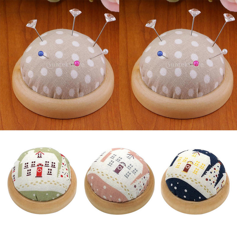 Bumbac pânză ace pernă bază din lemn design pernuță accesorii de cusut