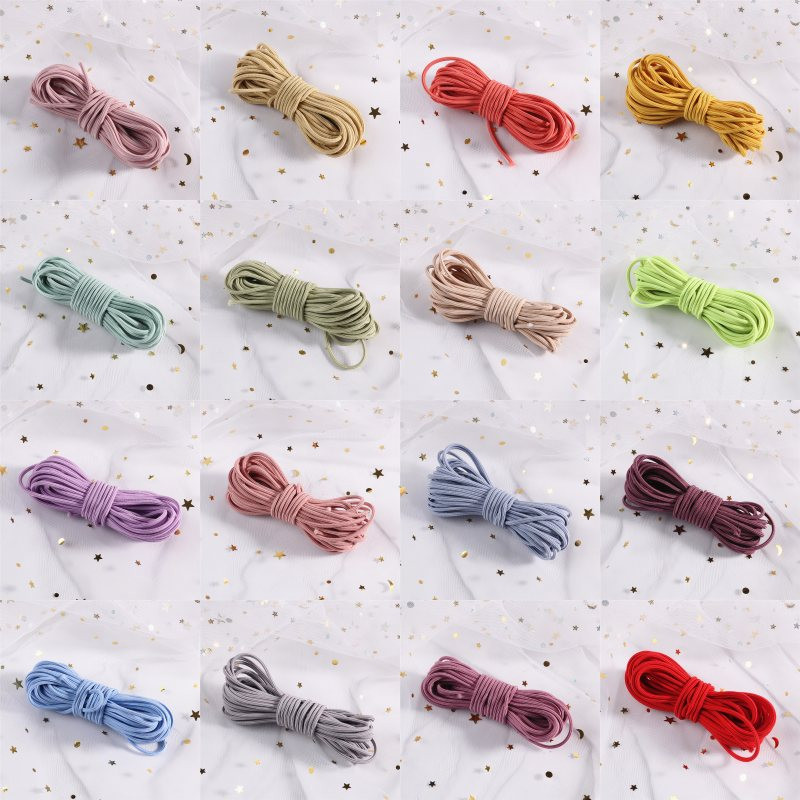 5 μέτρα 2mm φιλικό προς το περιβάλλον Στρογγυλό ελαστικό κορδόνι ελαστικό ελαστικό κορδόνι με σχοινί Κοσμήματα βραχιόλια Making Garment Tag DIY Craft