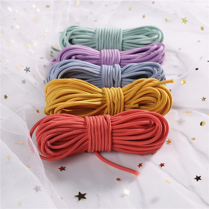 5 μέτρα 2mm φιλικό προς το περιβάλλον Στρογγυλό ελαστικό κορδόνι ελαστικό ελαστικό κορδόνι με σχοινί Κοσμήματα βραχιόλια Making Garment Tag DIY Craft