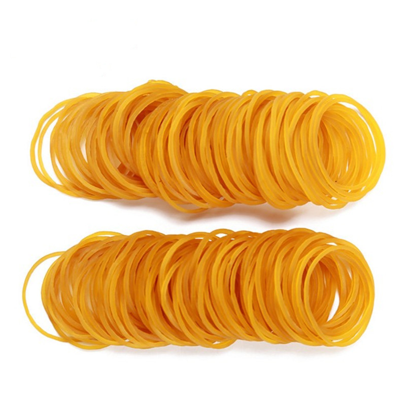 100 vnt. Įvairių dydžių elastinės guminės juostos, lipnios medžiagos Tvirtinimo juostos elastinės juostos Biuro mokiniams Mokyklinės kanceliarinės prekės