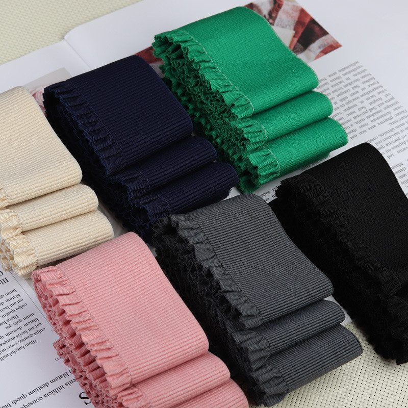 58 χιλιοστά πολύχρωμη πλισέ δαντέλα ελαστική ταινία φανέλα μέσης ψηλή ελαστική λαστιχένια κορδέλα DIY Χειροποίητο ράψιμο αξεσουάρ ενδυμάτων 1 αυλή