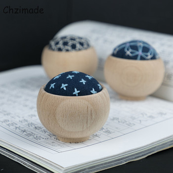 Chzimade 1Pcs Японска дървена игла за шиене игли Възглавница Основа Държач Аксесоари за шиене Направи си сам Кръстосани шевове Занаяти