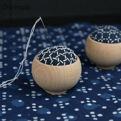 Chzimade 1Pcs Japaness Wood Sewing Needle Pin Cushion Base Holder Pincushion Sewing Accessories DIY Cross Stitching Crafts