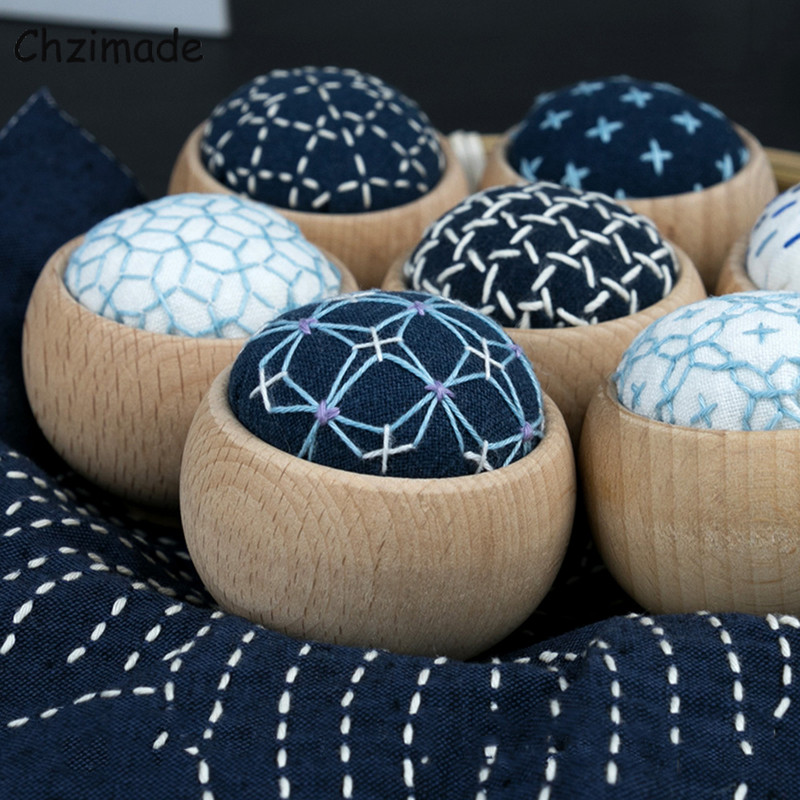 Chzimade 1tk Jaapani puidust õmblusnõela nööpnõela padja aluse hoidik nõelapadja õmblustarvikud isetegemise ristpistes käsitöö