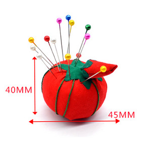 1 vnt. rutulinio pomidoro formos adatos pagalvėlė su elastiniu riešo diržu „pasidaryk pats“ rankdarbių įrankis, skirtas susiūti rankdarbiams.