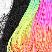 Juoda balta apvali elastinė juosta Elastinis laidas Guminė juosta įtempiama virvių juosta, skirta „pasidaryk pats“ siuvimo priedams