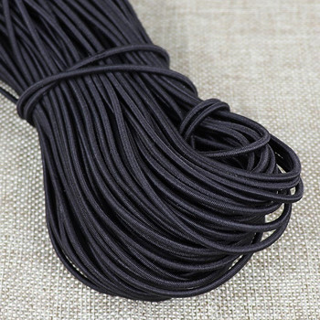 Черно бяла кръгла еластична лента Еластичен шнур Гумена лента Разтегливо въже Лента за Направи си сам шевни аксесоари