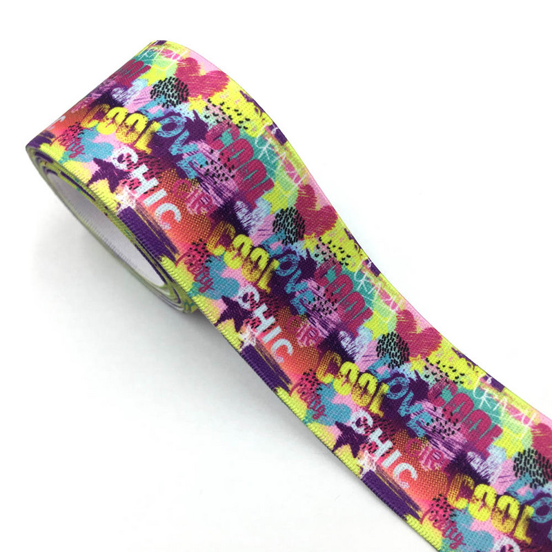 25mm 38mm 1 Meter/Lot Love Heart Print Ένδυμα Μέση Δυνατό ελαστικό πλέγμα DIY Τσάντες ιμάντων ρούχων Αξεσουάρ ραψίματος