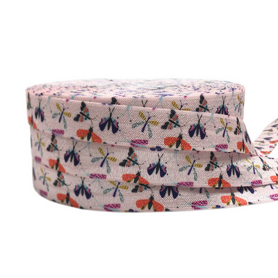 16mm leu de mare imprimeu fluture animal pliat peste bandă elastică bandă de cusut artizanat manual accesorii bricolaj bentiță pentru copii legături de păr