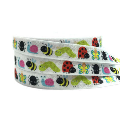 16mm leu de mare imprimeu fluture animal pliat peste bandă elastică bandă de cusut artizanat manual accesorii bricolaj bentiță pentru copii legături de păr