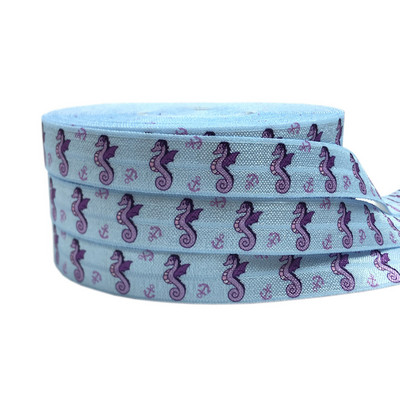 16mm leu de mare imprimeu fluture animal pliat peste bandă elastică bandă de cusut artizanat manual accesorii bricolaj bentiță pentru copii legături de păr