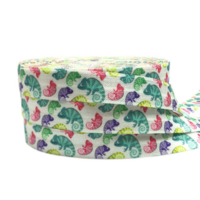 16mm leu de mare imprimeu fluture animal pliat peste bandă elastică bandă de cusut artizanat manual accesorii bricolaj bentiță pentru copii legături de păr