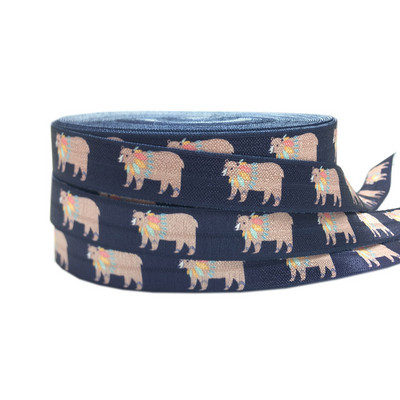 16mm leu de mare imprimeu fluture animal pliat peste bandă elastică bandă de cusut artizanat manual accesorii bricolaj bentiță pentru copii legături de păr