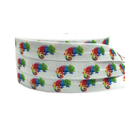 16mm leu de mare imprimeu fluture animal pliat peste bandă elastică bandă de cusut artizanat manual accesorii bricolaj bentiță pentru copii legături de păr