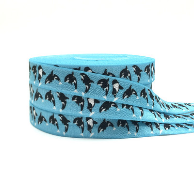 16mm leu de mare imprimeu fluture animal pliat peste bandă elastică bandă de cusut artizanat manual accesorii bricolaj bentiță pentru copii legături de păr