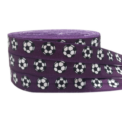 10 jardi 15 mm Nogometni ispis Sport Preklopna elastična rastezljiva traka DIY Djevojke Vezice za kosu Traka Dodaci za glavu Veleprodaja