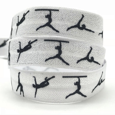 10 jardi 15 mm Nogometni ispis Sport Preklopna elastična rastezljiva traka DIY Djevojke Vezice za kosu Traka Dodaci za glavu Veleprodaja