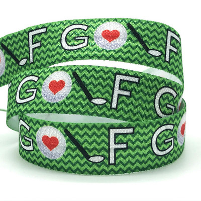 10 jardi 15 mm Nogometni ispis Sport Preklopna elastična rastezljiva traka DIY Djevojke Vezice za kosu Traka Dodaci za glavu Veleprodaja