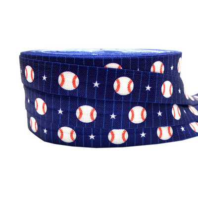 10 jardi 15 mm Nogometni ispis Sport Preklopna elastična rastezljiva traka DIY Djevojke Vezice za kosu Traka Dodaci za glavu Veleprodaja