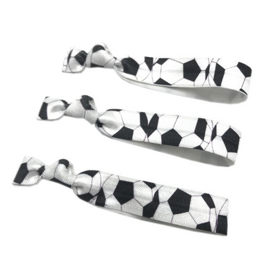 10 jardi 15 mm Nogometni ispis Sport Preklopna elastična rastezljiva traka DIY Djevojke Vezice za kosu Traka Dodaci za glavu Veleprodaja