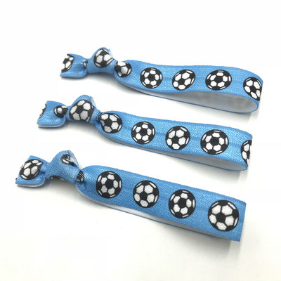 10 jardi 15 mm Nogometni ispis Sport Preklopna elastična rastezljiva traka DIY Djevojke Vezice za kosu Traka Dodaci za glavu Veleprodaja