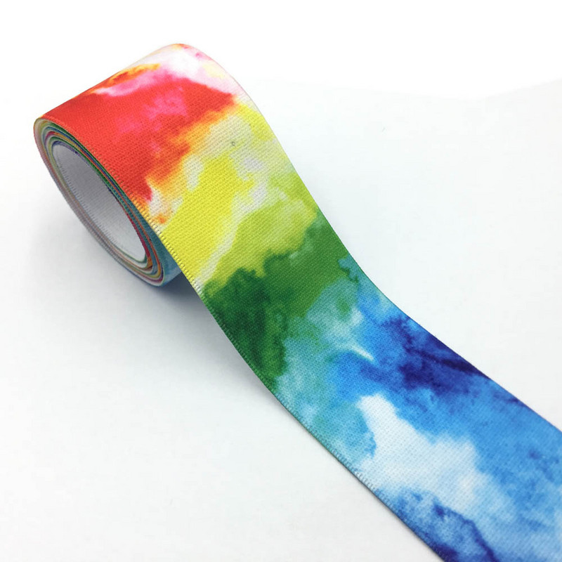 1M/lot Gradient Tie Dye Print Elastična traka 2,5 cm 3,8 cm širine Gumica Pribor za DIY ukrase Odjeća Naramenice za hlače Pojas za šivanje