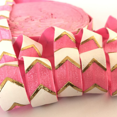 5/8" Big Chevron metallist fooliumprindiga mereväe elastne riba spandex lindi õmblustrill Käevõru rõivatarvikud