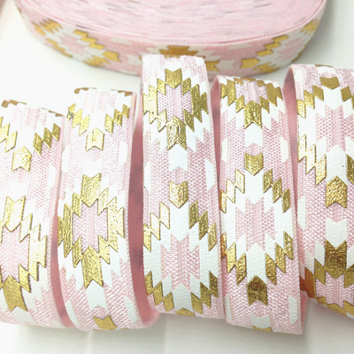 5/8" Big Chevron metallist fooliumprindiga mereväe elastne riba spandex lindi õmblustrill Käevõru rõivatarvikud