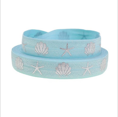 5 Yards/Παρτίδα 5/8 ιντσών (16 MM) Printed Foe Fold Over FOE Elastic Ribbon Stretch Band Diy Crafts for Baby Headband Υλικό